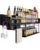 Стенен органайзер за кухня 2 етажа поставка за прибори подправки